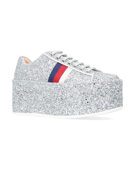 gucci peggy glitter platform sneakers